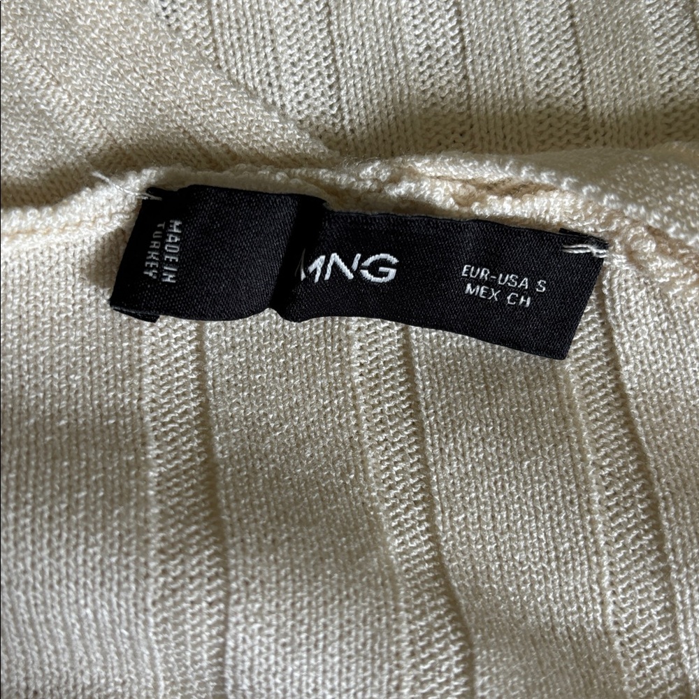 Mango Cream Ribbed Knit Sweater - Picture 5 of 6